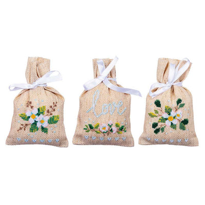 Vervaco Cross Stitch Pot Pourri Bags - Set 3 Love
