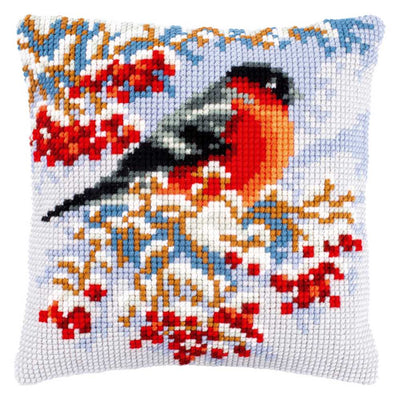 Vervaco Cross Stitch Cushion Kit - Goldfinch in Winter