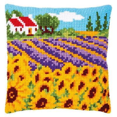 Vervaco Cross Stitch Cushion Kit - Sunflower Field