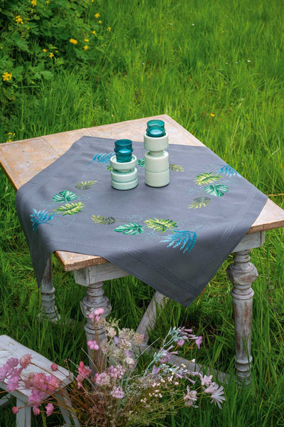 Vervaco Embroidery Kit - Botanical Leaves Tablecloth