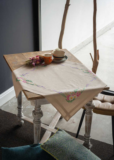 Vervaco Embroidery Kit - Spring Flowers Tablecloth
