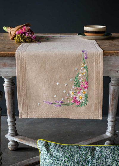 Vervaco Embroidery Kit _-Spring Flowers Table Runner