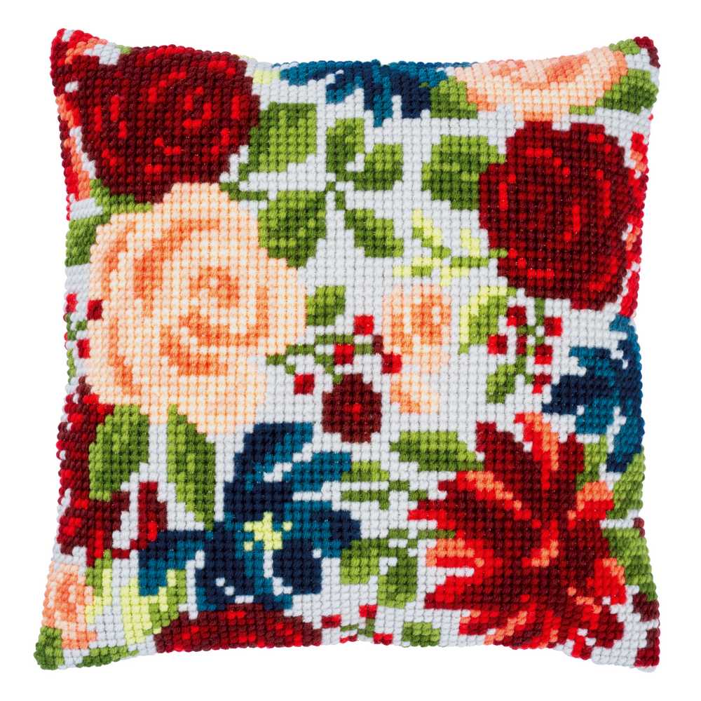 Vervaco Cross Stitch Cushion Kit - Peonies