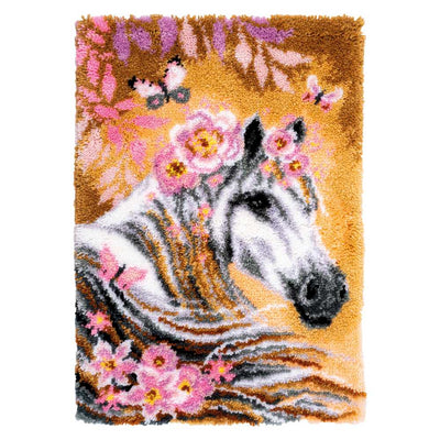 Vervaco Latch Hook Rug Kit - Horse with Flowers
