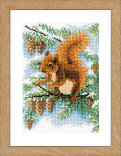 Vervaco Cross Stitch Kit - Squirrel in Pine Tree