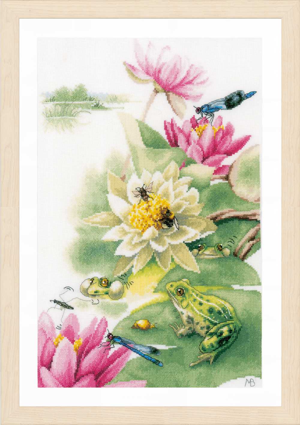 Lanarte Cross Stitch Kit - Green Frog Concert (Evenweave)