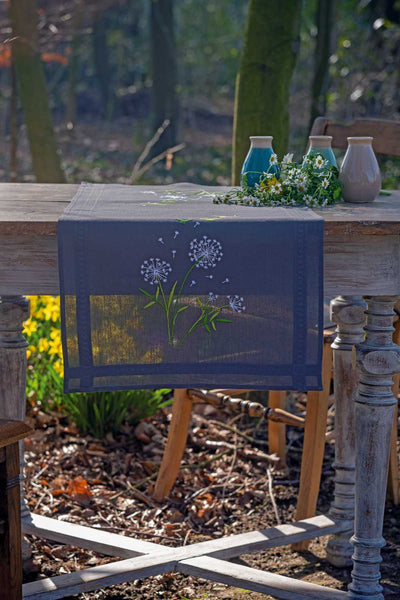 Vervaco Embroidery Kit - Flower Fluff Dandelion Table Runner