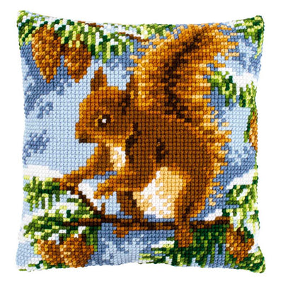 Vervaco Cross Stitch Cushion Kit - Squirrel in Pine Tree