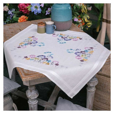 Vervaco Embroidery Kit - Allium in Blue and Purple Tablecloth