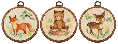 Vervaco Cross Stitch Kit - Miniature Forest Animals - Set of 3