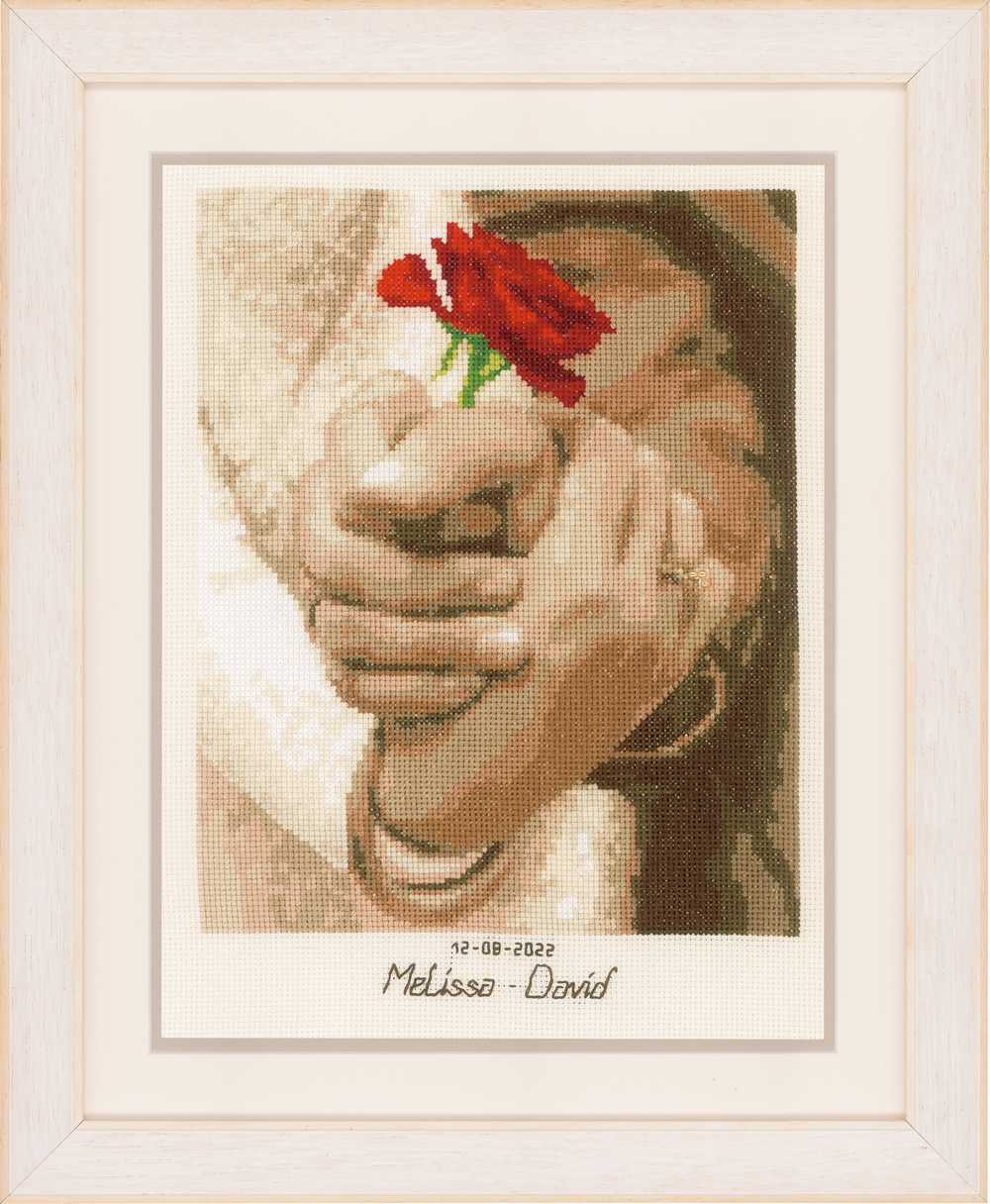 Vervaco Cross Stitch Kit - Wedding Rose Wedding Sampler