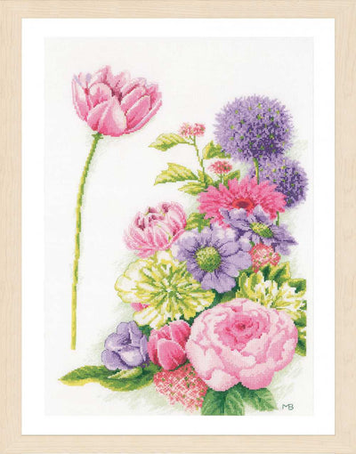 Lanarte Cross Stitch Kit - Floral Cotton Candy