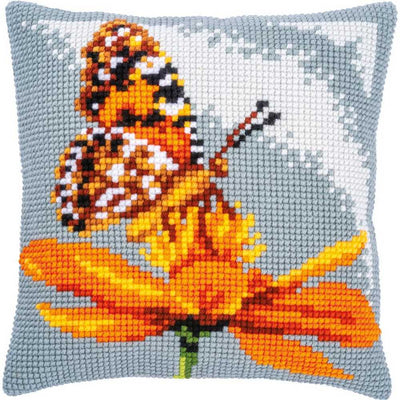Vervaco Cross Stitch Kit - Yellow Butterfly Cushion