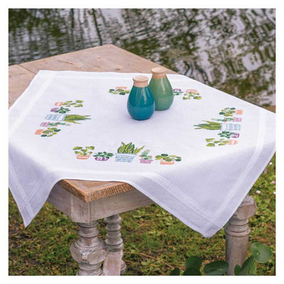 Vervaco Embroidery Kit - House Plants Tablecloth