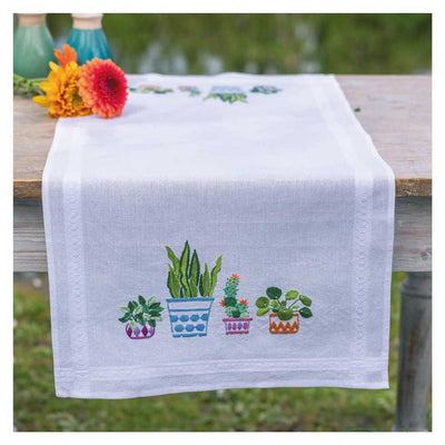 Vervaco Embroidery Kit - House Plants Table Runner