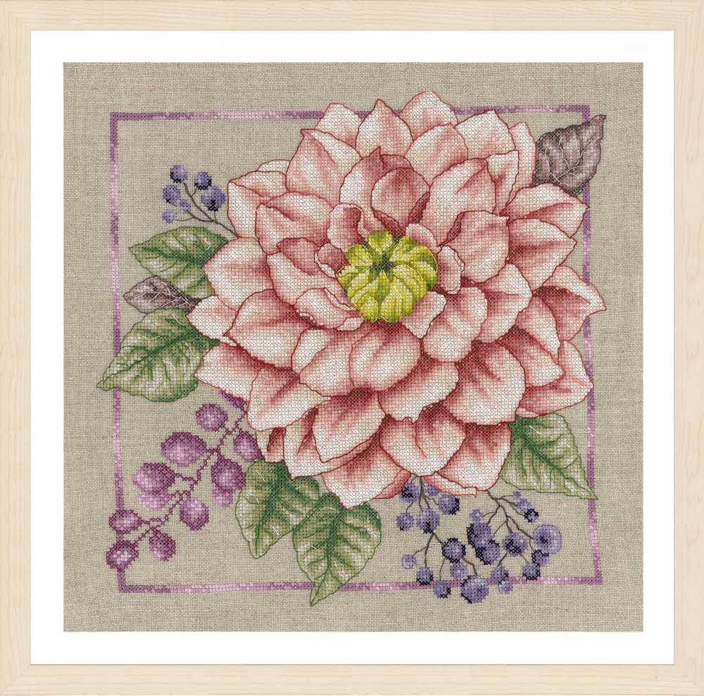 Lanarte Cross Stitch Kit - Blooming Blush (Linen)