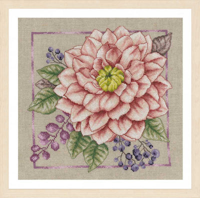 Lanarte Cross Stitch Kit - Blooming Blush (Linen)