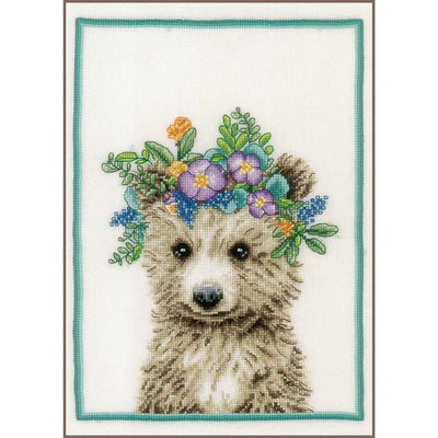 Lanarte Cross Stitch Kit - Flower Crown Bear