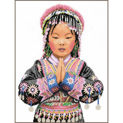 Lanarte Cross Stitch Kit -Thai Hill Tribe Girl (Evenweave)