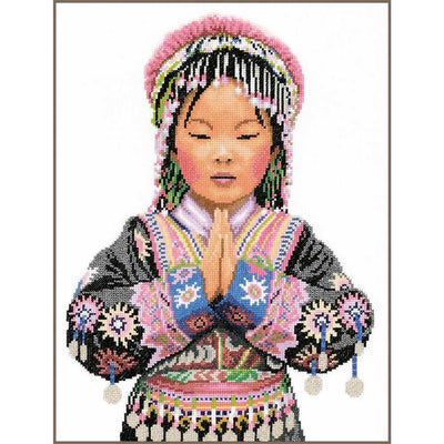 Lanarte Cross Stitch Kit -Thai Hill Tribe Girl
