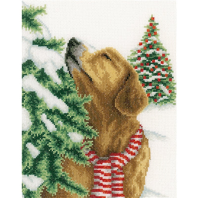 Dog in Winter Cross Stitch Kit Vervaco