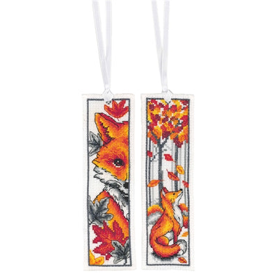 Foxes Set 2 Bookmarks Cross Stitch Kit Vervaco