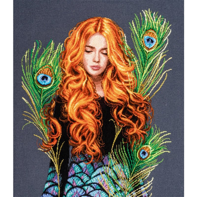 The Peacock's Muse Cross Stitch Kit ~ Lanarte
