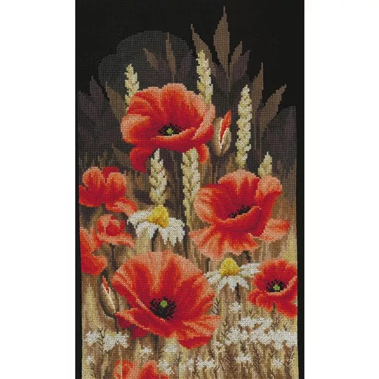 Wild Poppies Cross Stitch Kit Vervaco