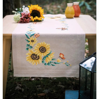 Sunflowers Table Runner Cross Stitch Kit ~ Vervaco