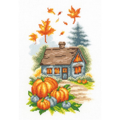 Autumn Cottage Cross Stitch Kit Vervaco