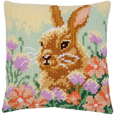Rabbit Cushion Cross Stitch Kit ~ Vervaco