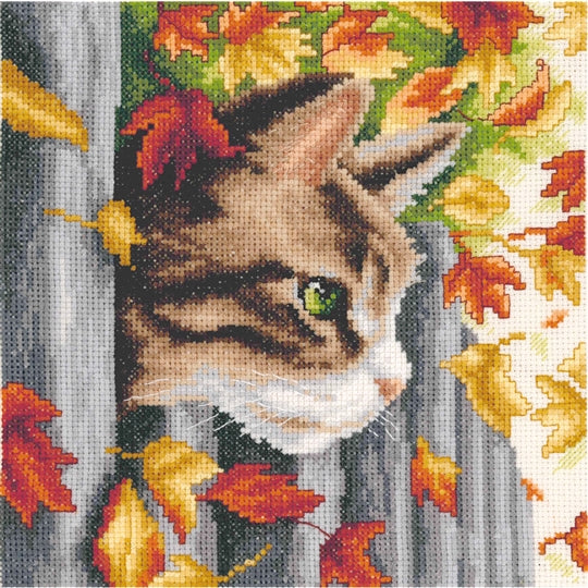 Kitten at the Fence Cross Stitch Kit Vervaco