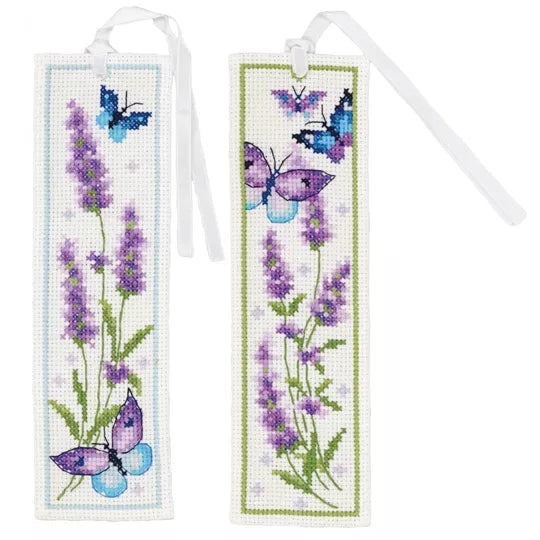 Lavender & Butterflies Bookmarks Cross Stitch Kit Vervaco