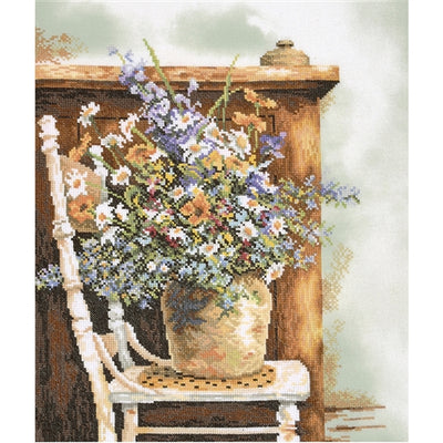 Floral Vintage Art Cross Stitch Kit ~ Lanarte