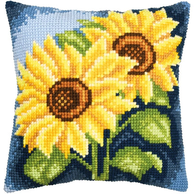 Pair of Sunflowers Cushion Cross Stitch Kit Vervaco