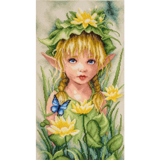 Lily Crowned Fairy Cross Stitch Kit ~ Lanarte (Evenweave)