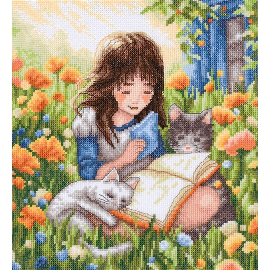Relaxing in the Garden (Evenweave) Cross Stitch Kit Vervaco