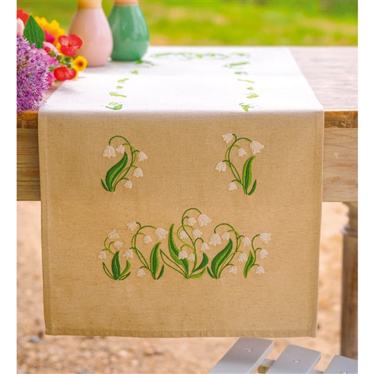 Lily of the Valley Table Runner Embroidery Kit ~ Vervaco