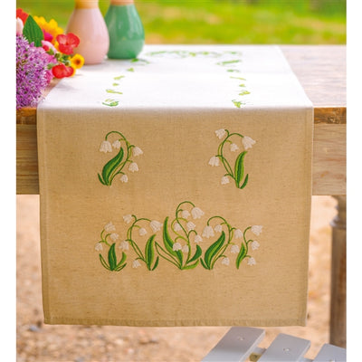 Lily of the Valley Table Runner Embroidery Kit ~ Vervaco