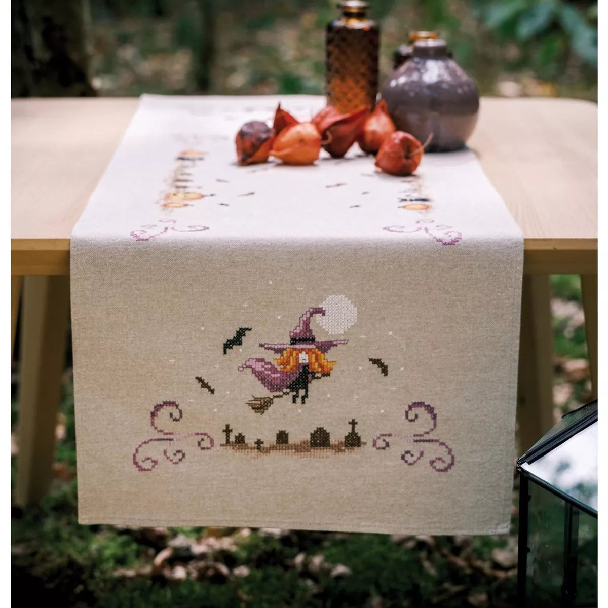 Halloween Table Runner Cross Stitch Kit ~ Vervaco