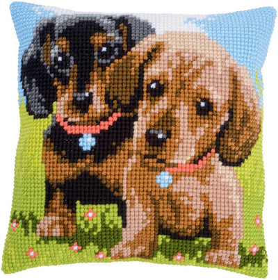 Vervaco Cross Stitch Kit - Dachsunds Cushion