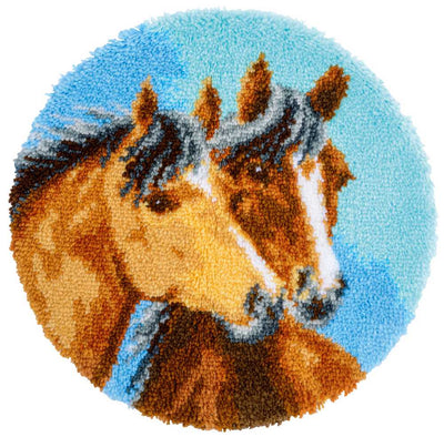 Vervaco Latch Hook Rug Kit - Two Horses