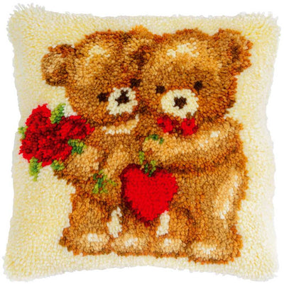 Vervaco Latch Hook Cushion Kit - Love Bears