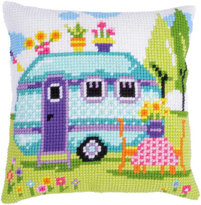 Vervaco Cross Stitch Kit - Road Trip Vacation Cushion