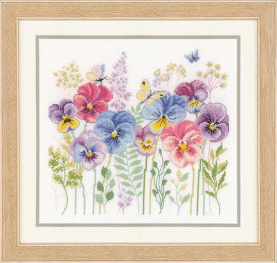 Vervaco Cross Stitch Kit - Pansies and Grasses