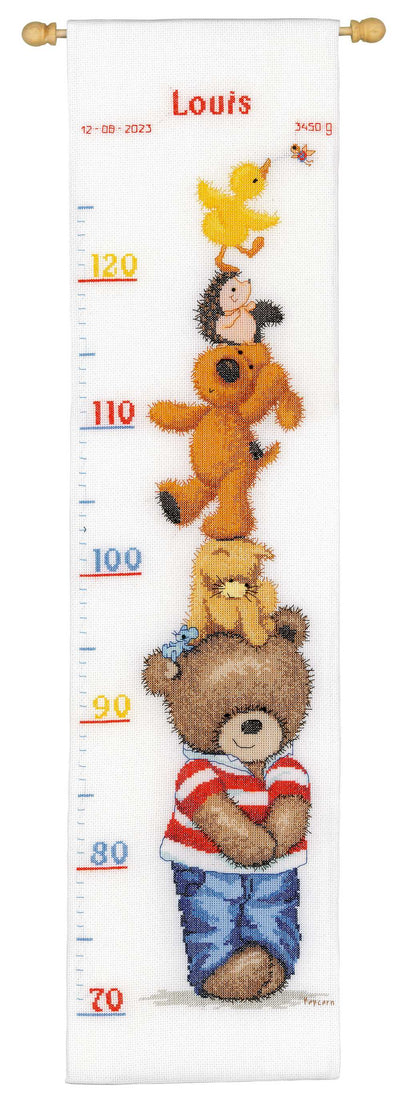Vervaco Cross Stitch Kit - Popcorn & Friends Height Chart