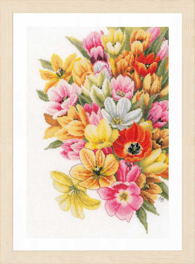 Lanarte Cross Stitch Kit - Cover Me In Tulips (Evenweave)
