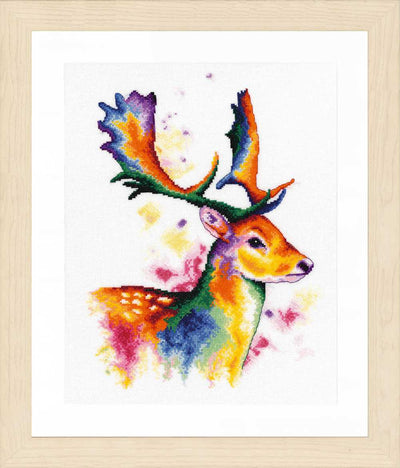 Deer in Rainbow Colours Cross Stitch Kit ~ Lanarte