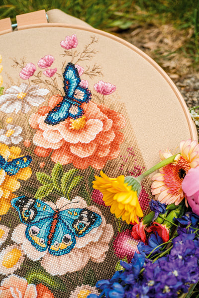 Mystic Butterfly Garden Cross Stitch Kit ~ Lanarte
