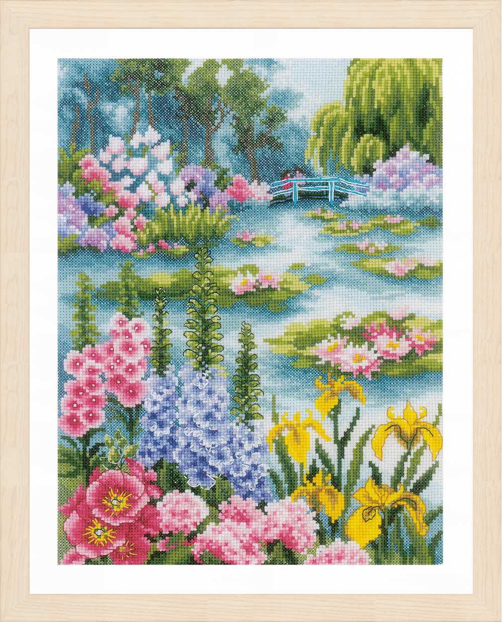 By the Water Lily Pond Cross Stitch Kit ~ Lanarte